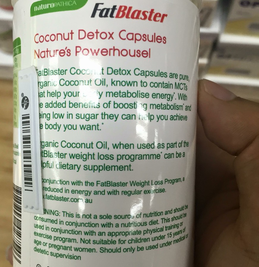 Viên Uống Giảm Cân Naturopathica Fatblaster Coconut Detox 100 Viên