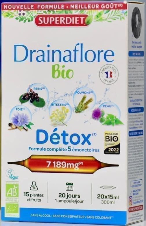 {Đức] Giải Độc Nội Tạng 5in1 Détox Drainaflore Bio, 20 Ống 1690534065 1