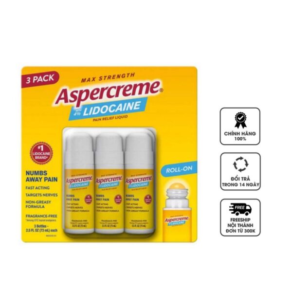Dầu nóng dạng lăn Aspercreme Lidocaine No-Mess Roll-On dau nong dang lan aspercreme lidocaine no mess roll on 170064268872569