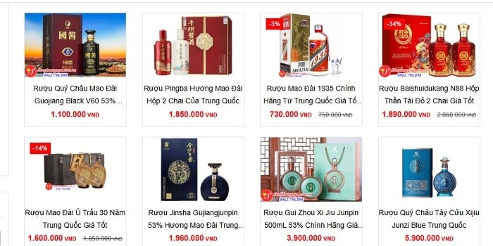 Chính sách nhập rượu Trung Quốc với giá sỉ hấp dẫn, chiết khấu cao